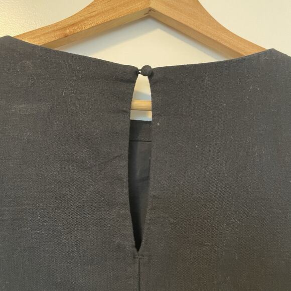 Abercrombie & Fitch Linen Minimalist T Shirt Shift Dress Small Black - Picture 7 of 10